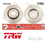 TRW Brake disc Vented DF6148 Brake rotor,Brake discs AUDI,A4 Avant (8K5, B8),A6 Avant (4G5, 4GD, C7),Q5 (8RB),A4 Limousine (8K2, B8)