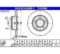 ATE Rear Brake Disc 4B0615601B / 24.0310-0260.1 – Audi A6 Allroad (C5)