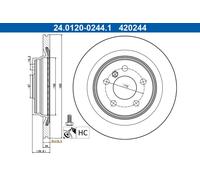 ATE Brake Disc 24.0120-0244.1 for BMW 1 (F40) 116i