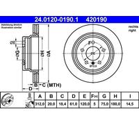 ATE 24.0120-0190.1 Brake disc