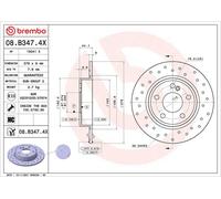 BREMBO 08.B347.4X Brake disc