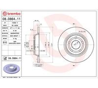 1X Brake disc BREMBO 8.D864.11 for FORD FOCUS IV (HN) 2 2018-2025