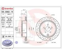 2x BREMBO 09.C662.1X Brake Disc Rear Fits Subaru Brz Legacy Outback Toyota GT 86