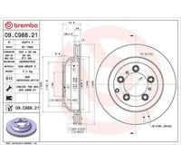 BREMBO Brake disc 09.C988.21 330 26 5 internally vented Coated High-carbon PORSCHE: Cayenne