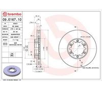 Brake Disc BREMBO 09.E167.10 for NISSAN