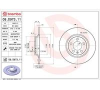 2x Brake disc solid 08.D973.11 BREMBO for VW AUDI