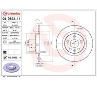 2x Brake disc solid 08.D893.11 BREMBO for VOLVO LYNK & CO