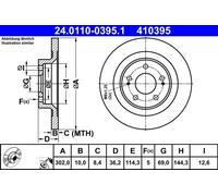 Rear Brake Disc for Mitsubishi Peugeot Citroen:OUTLANDER III 3,ASX,4008 4615A125