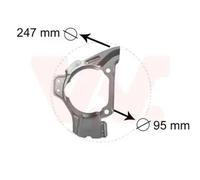 Brake disc cover Front Axle Right Zinc-coated 1754372 VAN WEZEL for ALFA ROMEO