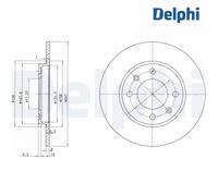 Brake Disc DELPHI BG2800 For CITROËN, PEUGEOT