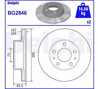 Brake Disc Delphi BG2846 for CITROËN FIAT OPEL PEUGEOT