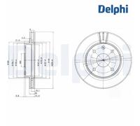 Brake Disc DELPHI BG4003 For CHEVROLET, DAEWOO (1 pcs)