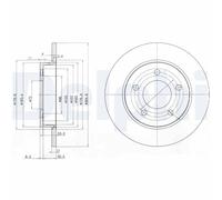 Brake Disc Delphi BG4025C for MAZDA