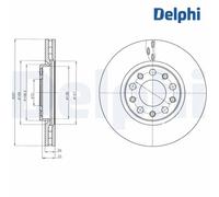 Brake Disc DELPHI BG4314 For ALFA ROMEO, JEEP, FIAT (1 pcs)