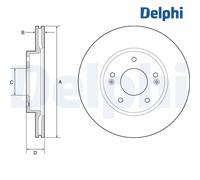 Brake Disc DELPHI BG4955C For HYUNDAI, KIA (1 pcs)