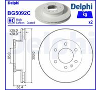 Brake Disc DELPHI BG5092C For MERCEDES-BENZ