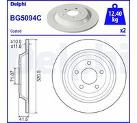 Brake Disc Delphi BG5094C for FORD USA