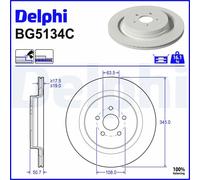 Brake Disc Delphi BG5134C for FORD USA