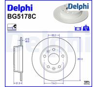 Brake Disc DELPHI BG5178C For NISSAN