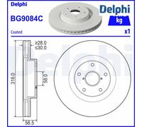 Brake Disc DELPHI BG9084C For SUBARU