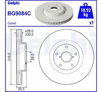 Brake Disc Delphi BG9084C for SUBARU