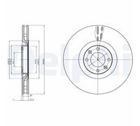 Brake Disc Delphi BG9107C Fits Citroen DS Peugeot DS4 DS5 DS 4 DS 4 Crossback
