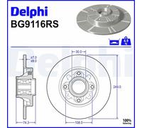 Brake Disc Delphi BG9116RS for CITROËN DS PEUGEOT