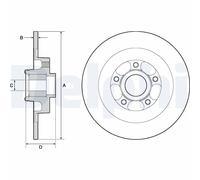 Brake Disc Delphi BG9138RS for RENAULT