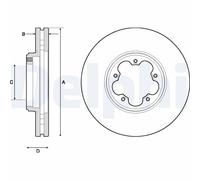 Brake Disc Delphi BG9150 for FORD
