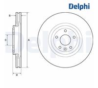 Brake Disc DELPHI BG9166C For JAGUAR (1 pcs)