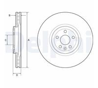 Brake Disc Delphi BG9178C Fits Jaguar Land Rover F-Pace I-Pace Range Rover Velar