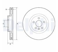 Brake Disc Delphi BG9183C Fits Jaguar Land Rover E-Pace Discovery Sport Range