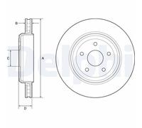 Rear Brake Disc Delphi BG9214C Fits Jeep Grand Cherokee Braking System Vented