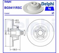 Brake Disc DELPHI BG9411RSC For RENAULT (1 pcs)