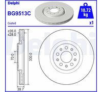 Delphi BG9513C Brake Disc Front Fits Alfa Romeo Tonale Jeep Compass Renegade