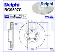 Brake Disc DELPHI BG9597C For PORSCHE, AUDI