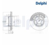 Brake Disc DELPHI BG9773 For VW, PORSCHE