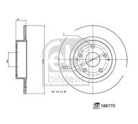 Febi Bilstein Brake Disc Pair 188770 Fits Toyota Yaris Cross Rear Axle