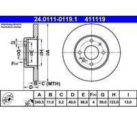 ATE 24.0111-0119.1 Brake disc