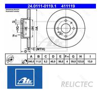 Brake Disc Fiat Lancia Abarth Alfa Romeo Ford:TEMPRA,TIPO,DEDRA,PANDA,PUNTO