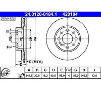 ✅Fits ATE 24.0120-0184.1 Brake disc 1 pc. 24.0120-0184.1 Brake disc ⭐UK Seller⭐