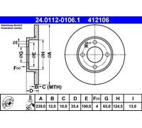 ATE Brake Disc 24.0112-0106.1 - 1 pc