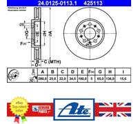 ATE 24.0125-0113.1 Brake disc