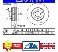X2 PCS FRONT BRAKE DISC PAIR L&R 24.0122-0312.1 ATE I