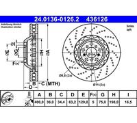 ATE 24.0136-0126.2 Brake disc