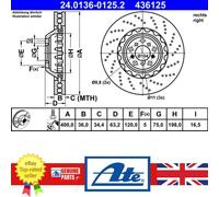 ATE 24.0136-0125.2 Brake disc