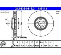 ATE 24.0136-0113.2 Brake disc