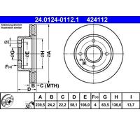 Brake Disc For Ford ESCORT 80-86 ORION 83-86 SIERRA 82-86 1644844