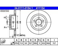 FORD TOURNEO CONNECT 1.8 16V BRAKE DISCS 24.0111-0154.1