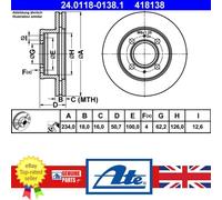 ATE Brake Disc 24.0118-0138.1